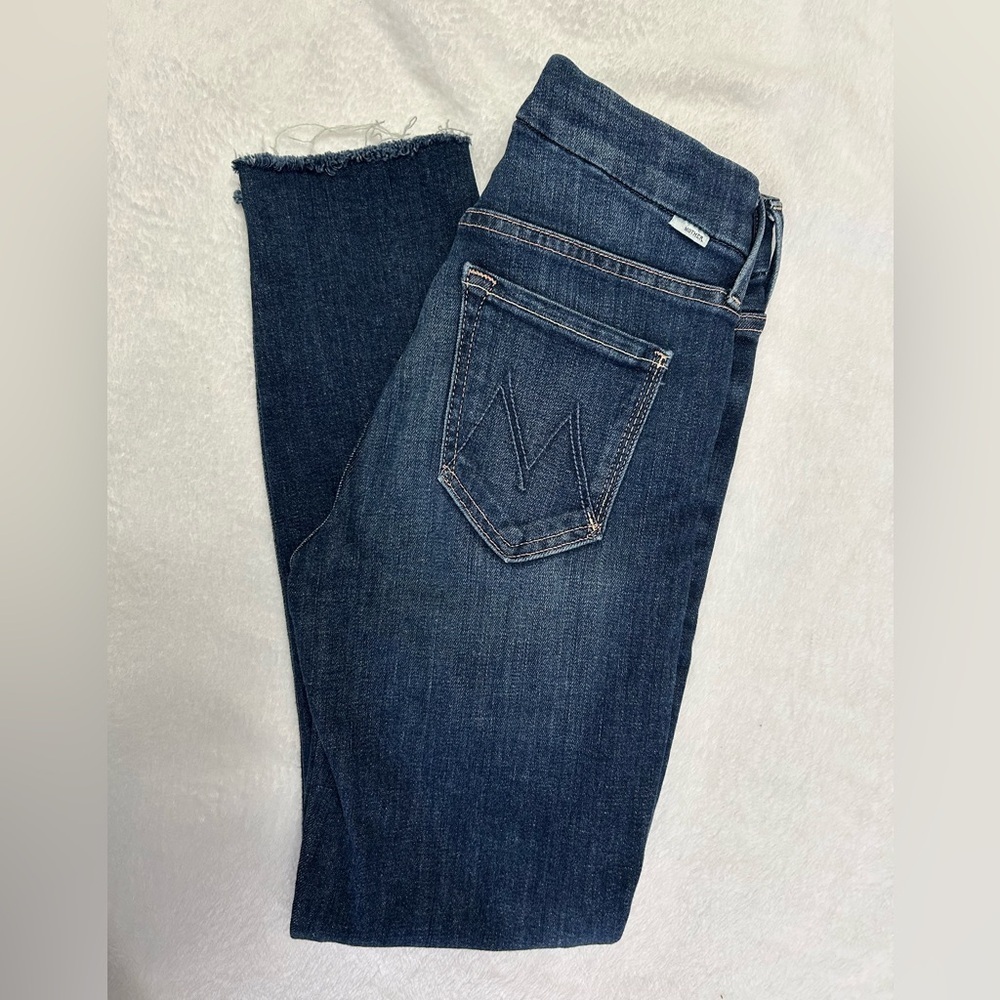 Mother Denim Women’s Sz 24 or 0/2 Ankle Fray Skinny Rockabilly Punk Jeans - Picture 15 of 16
